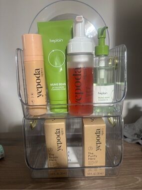 Yeppoda & Beplain Mung Bean Cleansing Set - Green, Peach, Clear